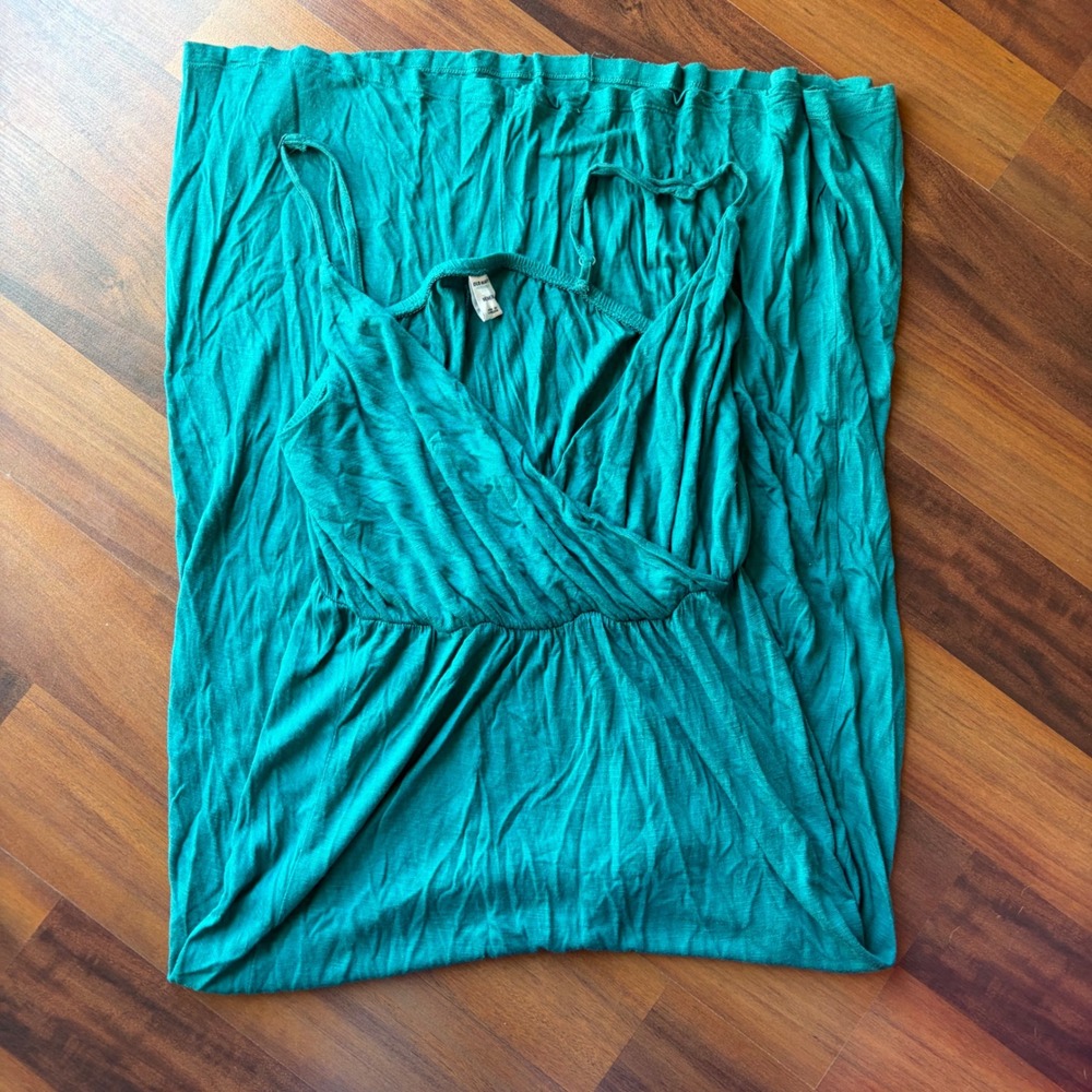 Old Navy Teal Green Sleeveless Surplice Wrap Empire Waist Maxi Dress Medium